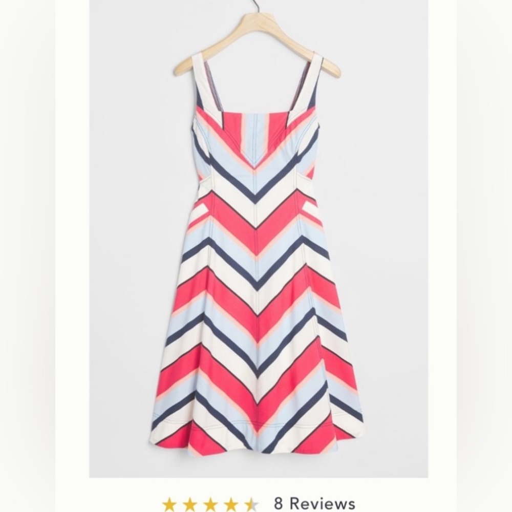 Rare NWOT Vintage Anthropologie Maeve Sara Chevron Midi Dress, 10
